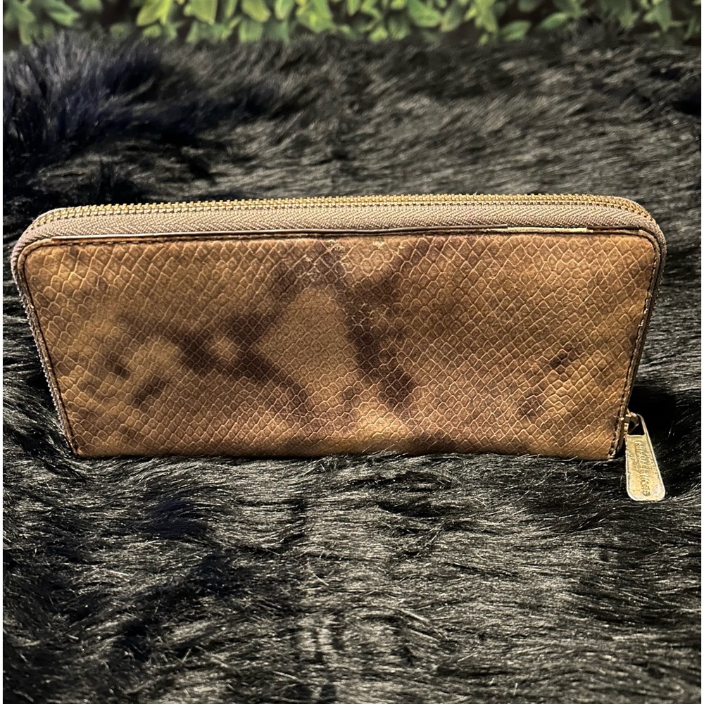 Michael Kors Embossed Python Snakeskin Zip Around… - image 3